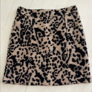 Anne Taylor Leopard Print Tan and Black Skirt, sz 8